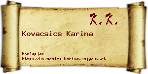 Kovacsics Karina névjegykártya